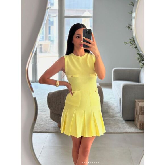 Zara Yellow Mini Dress - Picture 1 of 6